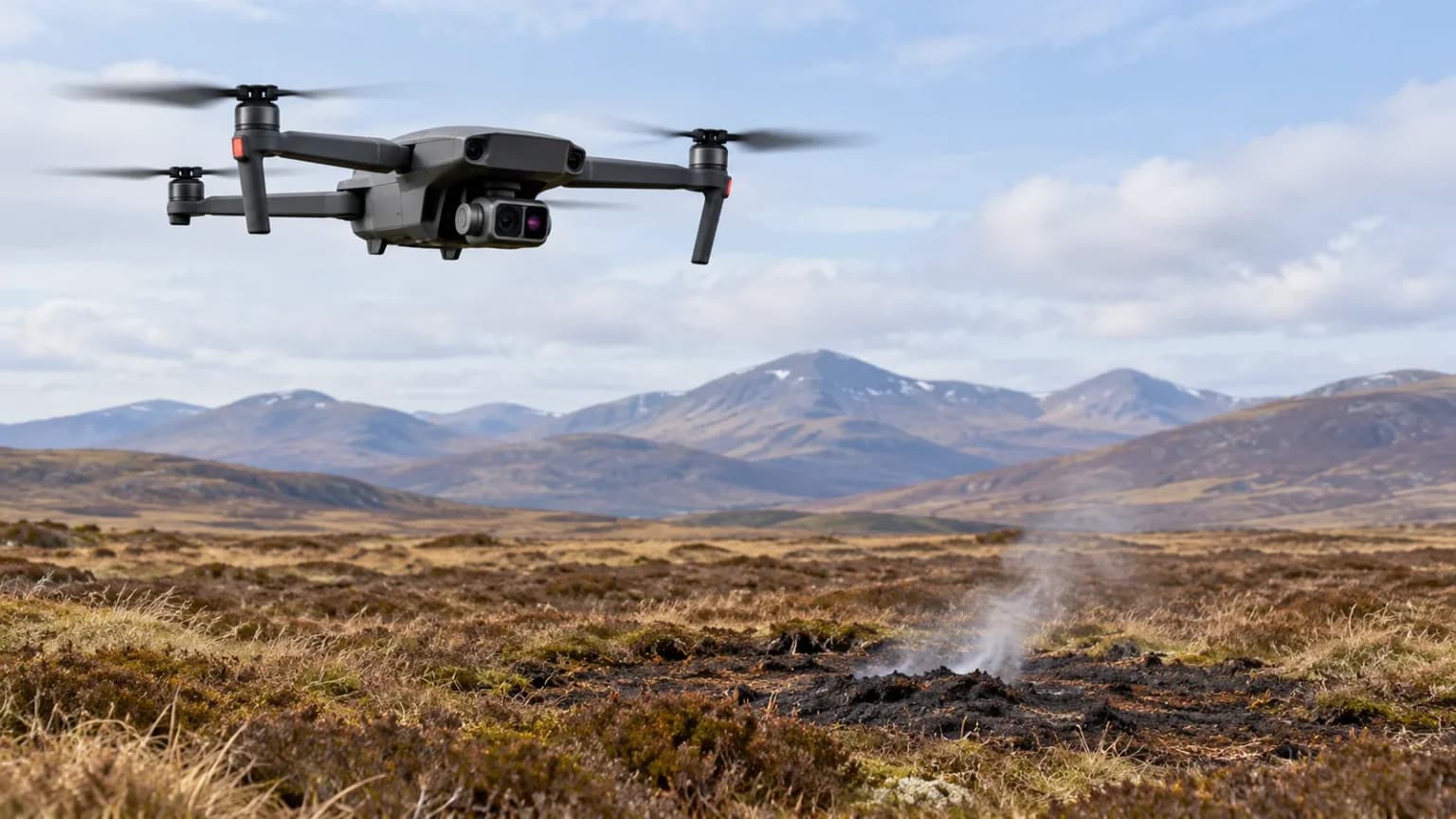 Thermal drone over Cairngorm peatland
